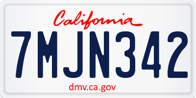 CA license plate 7MJN342