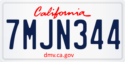 CA license plate 7MJN344