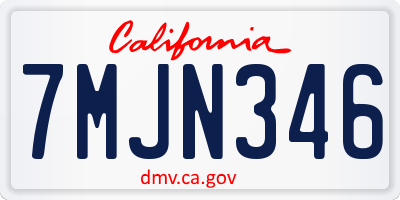 CA license plate 7MJN346