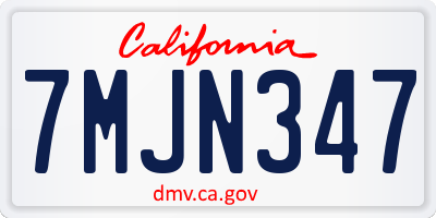 CA license plate 7MJN347