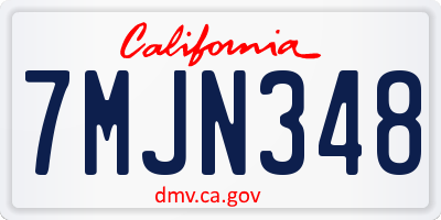 CA license plate 7MJN348