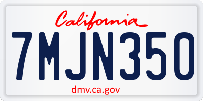 CA license plate 7MJN350