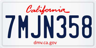 CA license plate 7MJN358