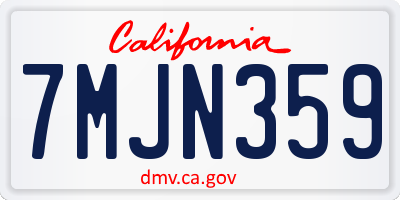 CA license plate 7MJN359