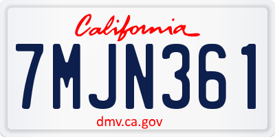 CA license plate 7MJN361