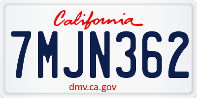 CA license plate 7MJN362