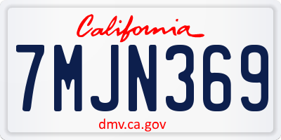 CA license plate 7MJN369