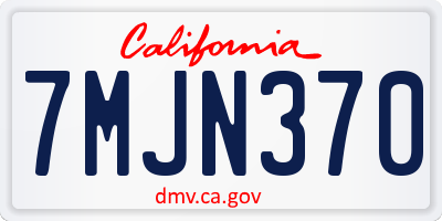 CA license plate 7MJN370