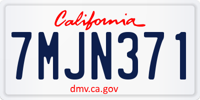 CA license plate 7MJN371