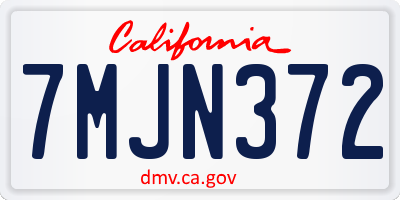 CA license plate 7MJN372