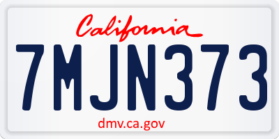 CA license plate 7MJN373