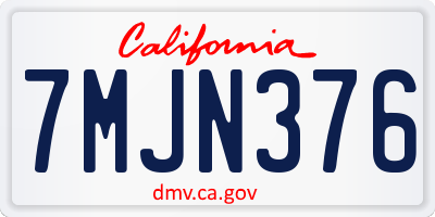 CA license plate 7MJN376