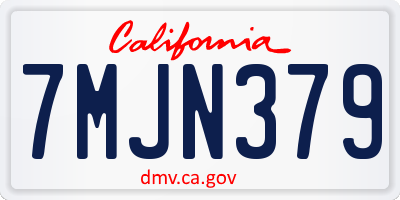 CA license plate 7MJN379