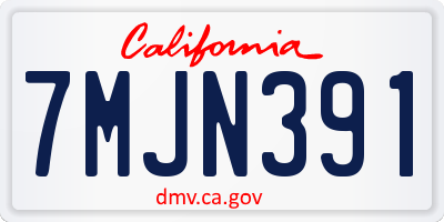 CA license plate 7MJN391