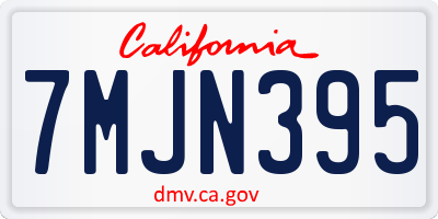 CA license plate 7MJN395