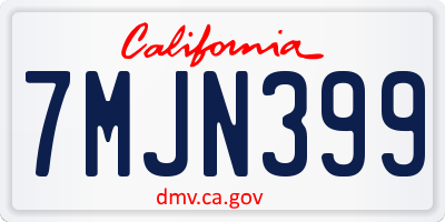 CA license plate 7MJN399