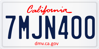 CA license plate 7MJN400