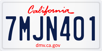 CA license plate 7MJN401