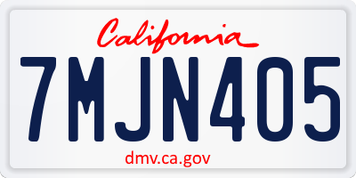 CA license plate 7MJN405