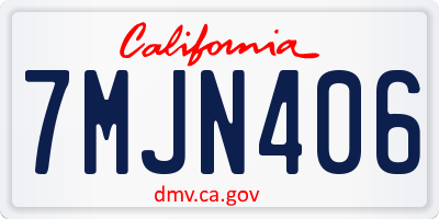 CA license plate 7MJN406