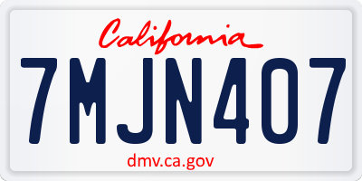 CA license plate 7MJN407