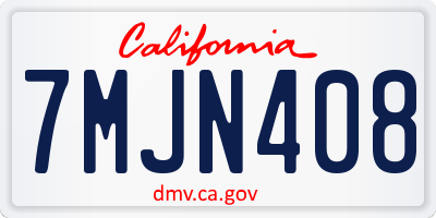 CA license plate 7MJN408