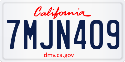 CA license plate 7MJN409