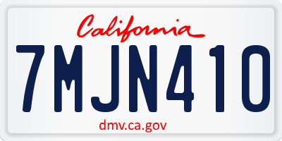 CA license plate 7MJN410