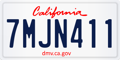 CA license plate 7MJN411