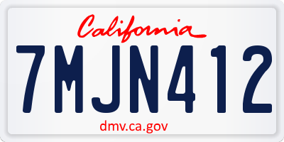 CA license plate 7MJN412