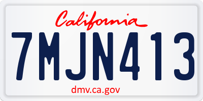 CA license plate 7MJN413