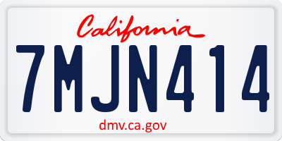 CA license plate 7MJN414