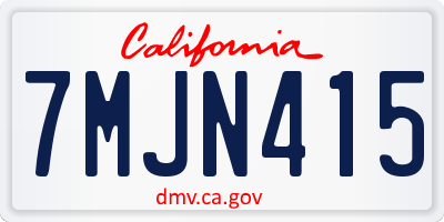 CA license plate 7MJN415