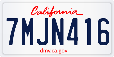 CA license plate 7MJN416