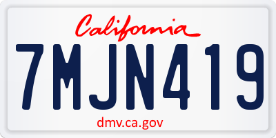 CA license plate 7MJN419