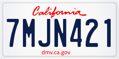 CA license plate 7MJN421