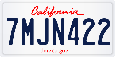 CA license plate 7MJN422