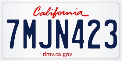 CA license plate 7MJN423