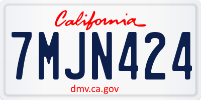 CA license plate 7MJN424