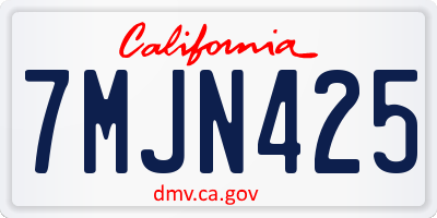 CA license plate 7MJN425