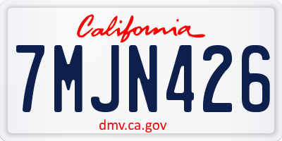 CA license plate 7MJN426