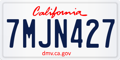 CA license plate 7MJN427