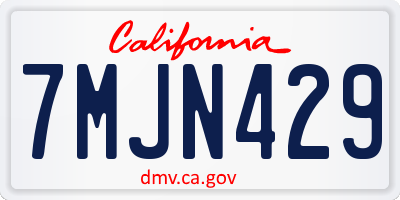 CA license plate 7MJN429