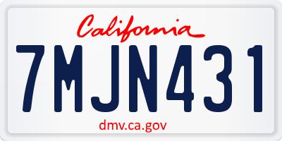 CA license plate 7MJN431