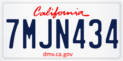 CA license plate 7MJN434