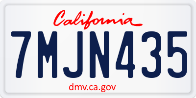 CA license plate 7MJN435