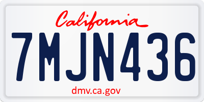 CA license plate 7MJN436