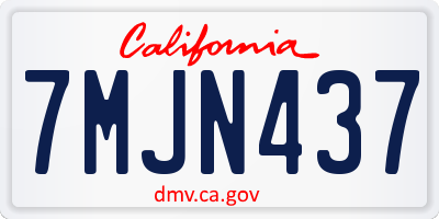 CA license plate 7MJN437