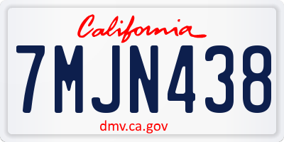 CA license plate 7MJN438