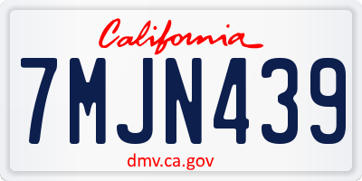 CA license plate 7MJN439